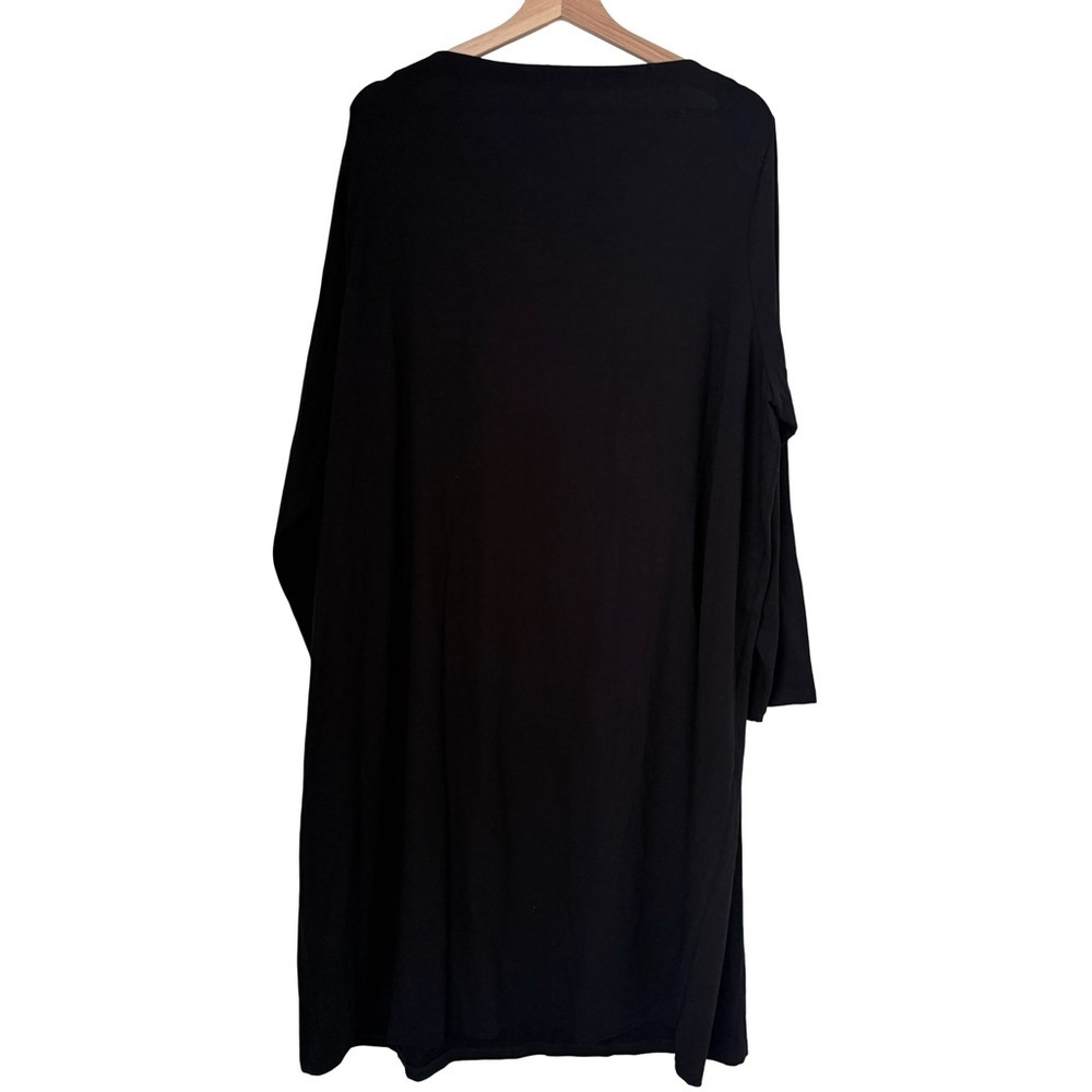 NWT Eileen Fisher Bateau Neckline Long Sleeve Dress Sz 3X Black - Picture 7 of 11
